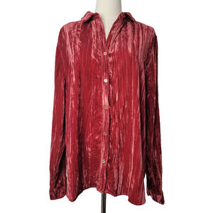 Staccato Mauve Velvet Button Tunic Shirt Sz L NEW Holiday Office Whimsigoth Work